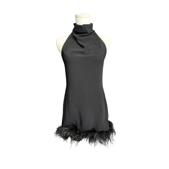 $361 Amanda Uprichard Lunaria Mini Dress Black Size XS - Picture 4 of 8